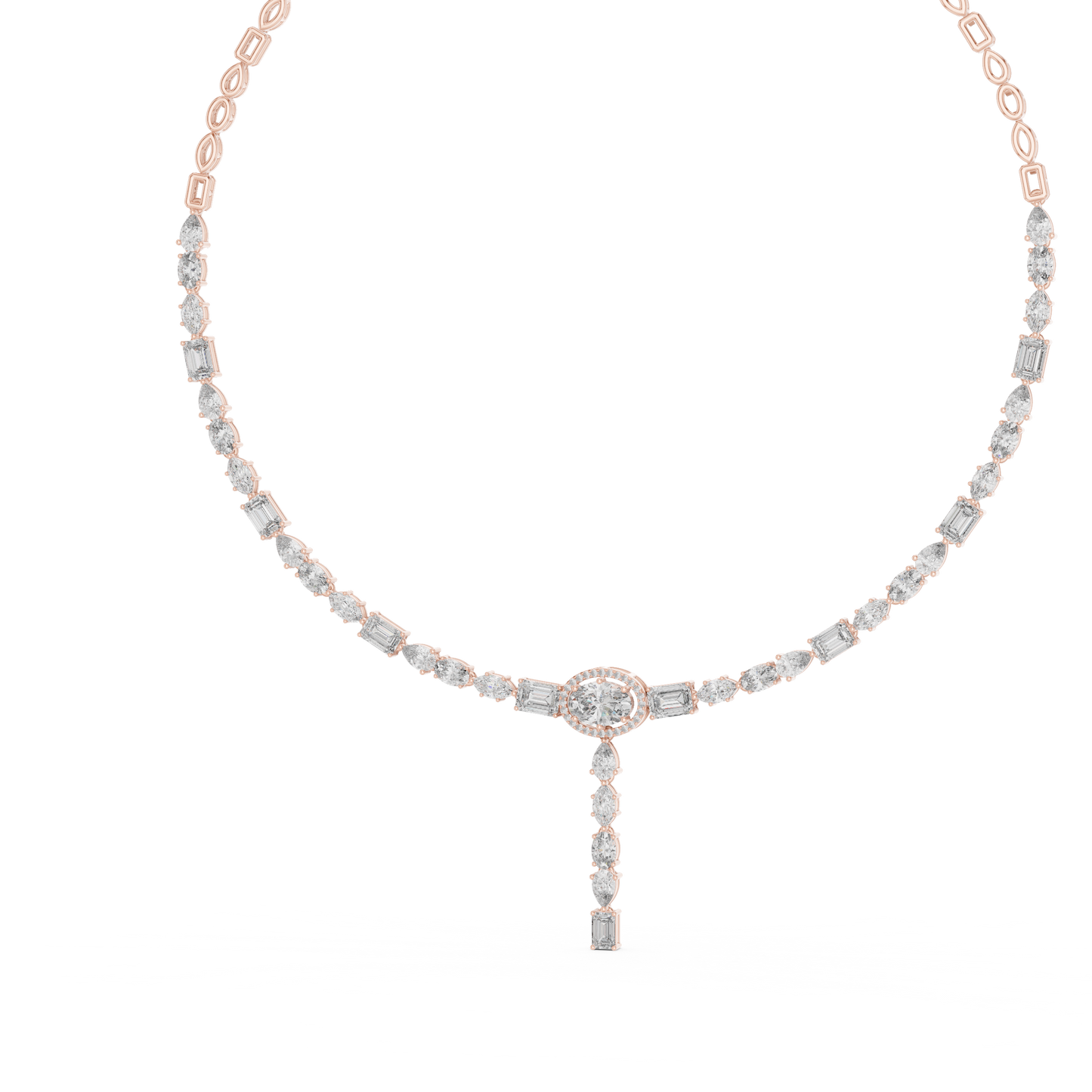 15.73 Ct 14k Solid Gold Lab Grown Diamond Graduation Diamond Necklace For Anniversary Gift
