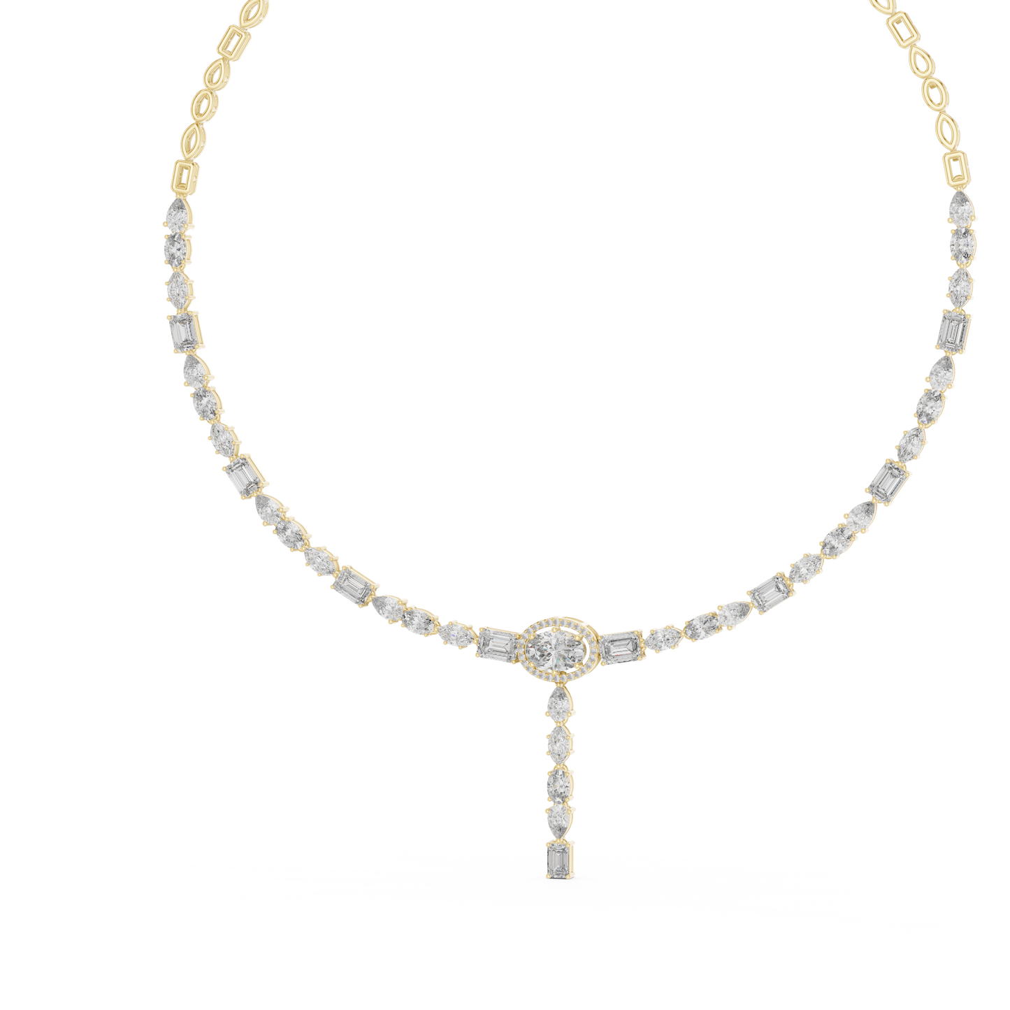 15.73 Ct 14k Solid Gold Lab Grown Diamond Graduation Diamond Necklace For Anniversary Gift