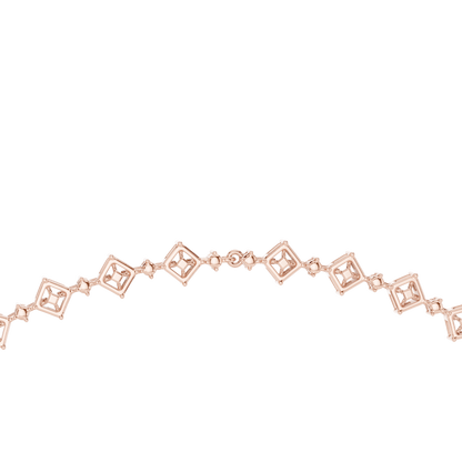 Round, Pear, Emerald,  Shapes Lab Grown Diamond 18k Solid Gold Vintage Classic Diamond Necklace