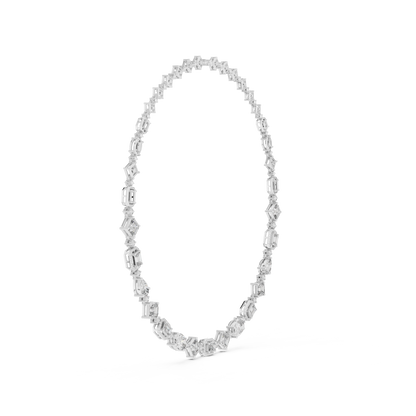 Round, Pear, Emerald,  Shapes Lab Grown Diamond 18k Solid Gold Vintage Classic Diamond Necklace