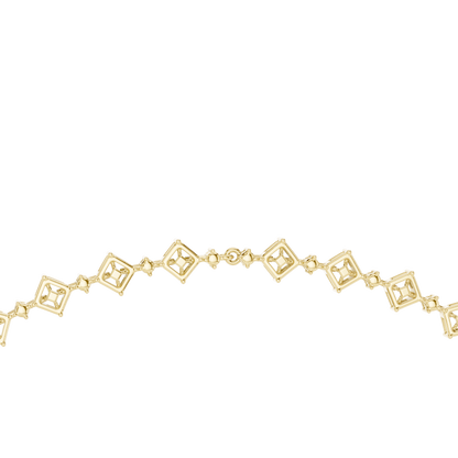 Round, Pear, Emerald,  Shapes Lab Grown Diamond 18k Solid Gold Vintage Classic Diamond Necklace