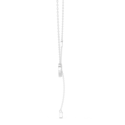 14k Solid Gold Heart Shapes Round & Emerald Cut Natural & Lab Grown Diamond Necklace For Birthday