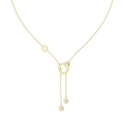 Round And Oval Shape Lab Grown & Natural Diamond 14k Solid Rose Gold Party Wear Women Diamond Necklace