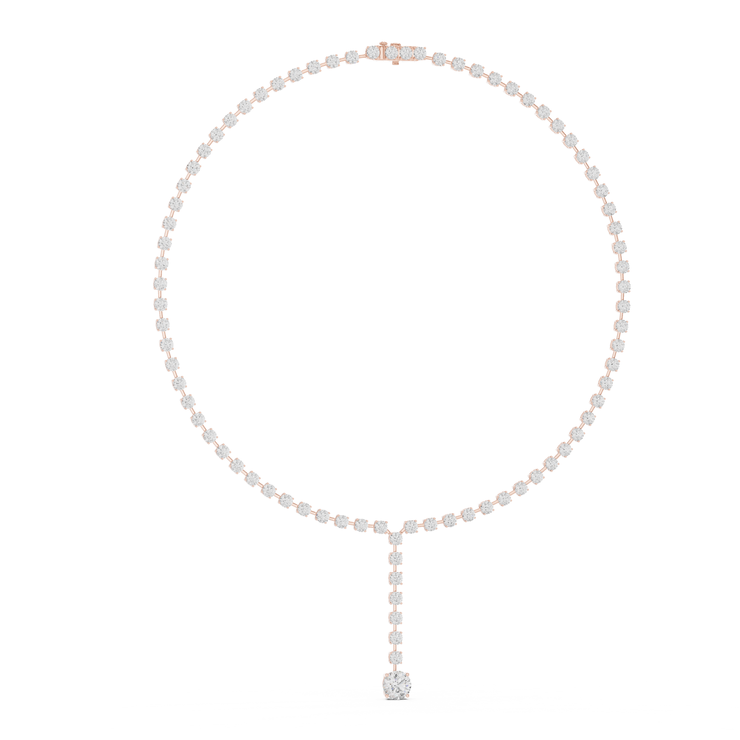 Round Shapes Lab Grown & Natural Diamond 13.44 Ct 10k Solid Gold Antiques Tennis Necklace For Women
