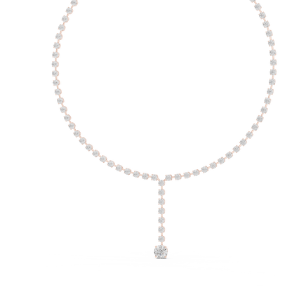 27.00 Ct Round Shape Lab Grown New Classic Look Party Wear Diamond Necklace For Women