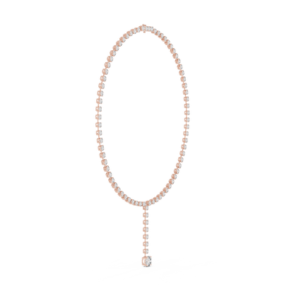 Round Shapes Lab Grown & Natural 13.44 Ct 10k Solid Gold Antiques Tennis Necklace For Her