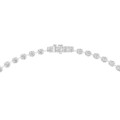 Round Shapes Lab Grown & Natural 13.44 Ct 10k Solid Gold Antiques Tennis Necklace For Her