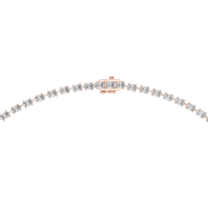 Oval Shape Lab Grown 10k Solid Rose Gold Fabulous Unique Diamond Necklace For Birthday Gift
