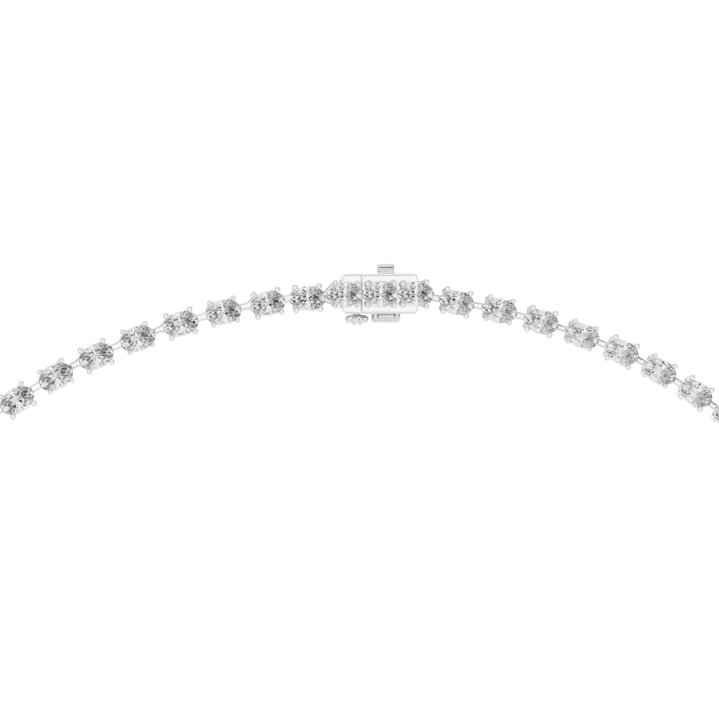 Oval Shape Lab Grown Diamond 10k Solid Rose Gold Fabulous Unique Diamond Necklace For Birthday Gift