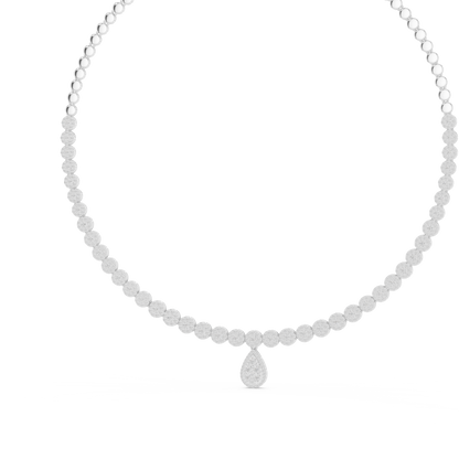 7.26 Ct Round Cut Lab grown & Natural Diamond 14k Solid Rose Gold  Wedding Wear Necklace for Her