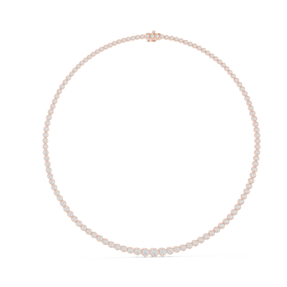 Round Shape Lab Grown Diamond 18k Solid White Gold Women Diamond Necklace