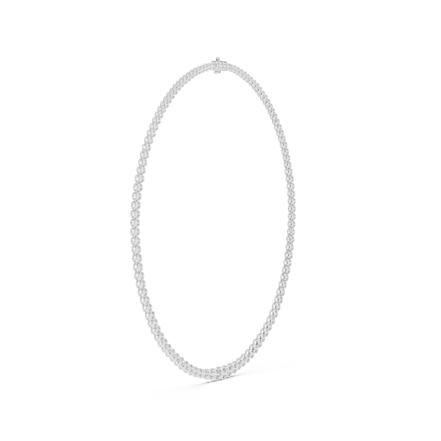 Round Shape Lab Grown Diamond 18k Solid White Gold Women Diamond Necklace