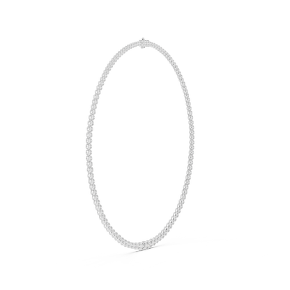 Round Shape Lab Grown Diamond 18k Solid White Gold Women Diamond Necklace