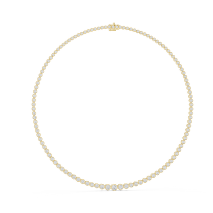 Round Shape Lab Grown Diamond 18k Solid White Gold Women Diamond Necklace