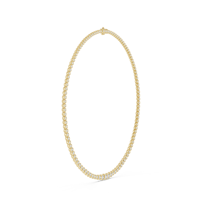 Round Shape Lab Grown Diamond 18k Solid White Gold Women Diamond Necklace