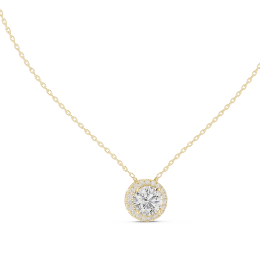 2.39 Ct 10k solid Gold Round Shape Lab Grown Shinning Affordable Diamond Pendant For Party Wear