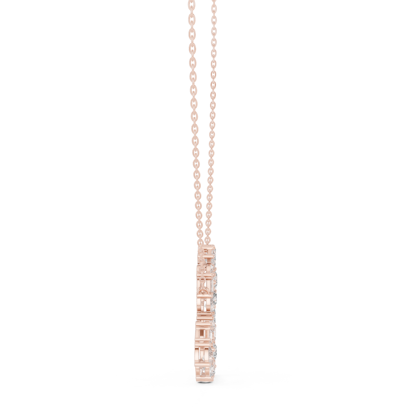 Multiple Diamond Heart Type  2.68 Ct Lab Grown-Natural Classy Every Shining Diamond Pendant For Women