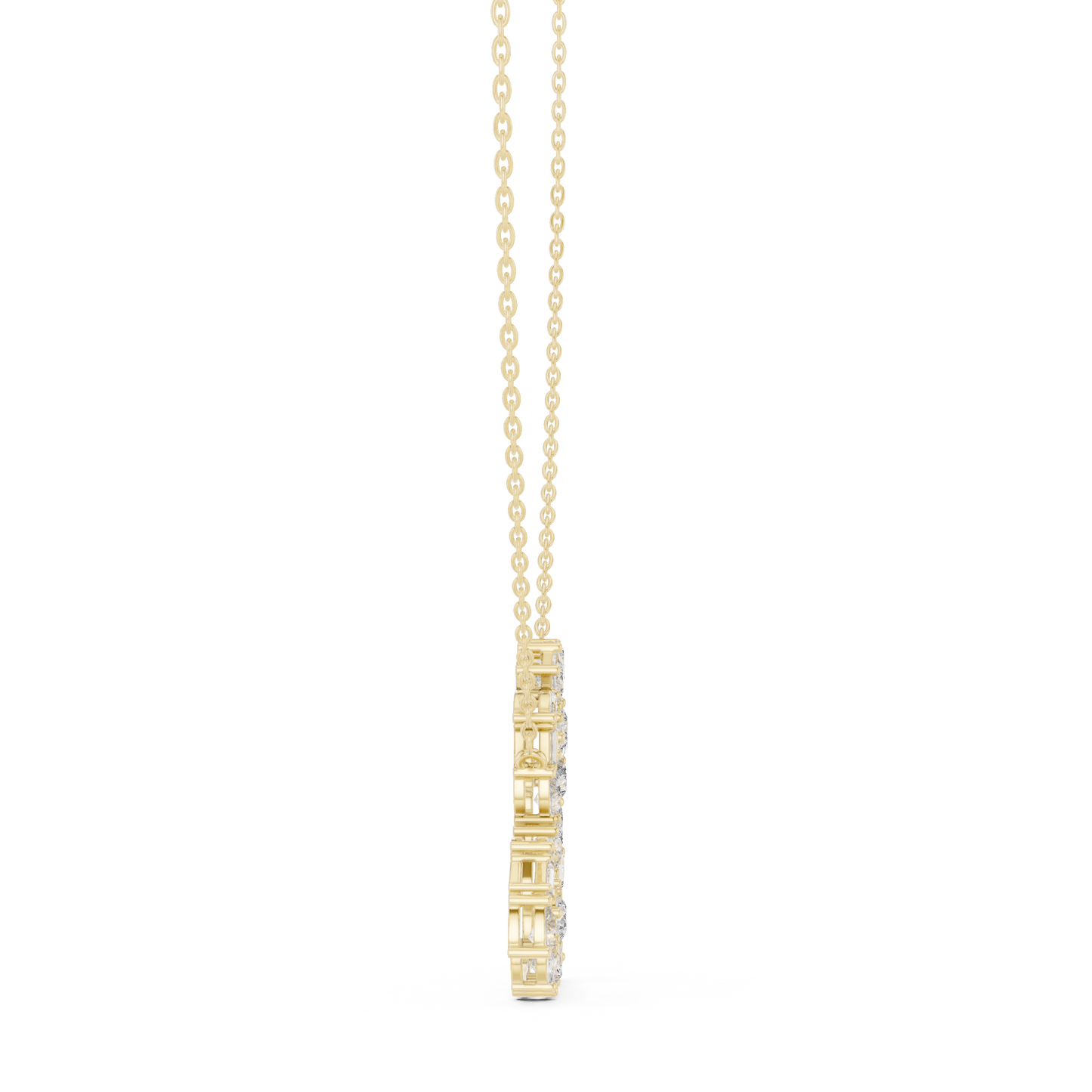 Multiple Diamond Heart Type  2.68 Ct Lab Grown-Natural Classy Every Shining Diamond Pendant For Women