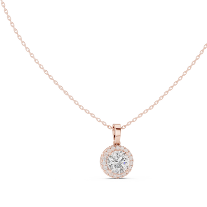 2.29 Ct Round Shape 14k Solid Gold Stunning Sparkling Diamond Pendant For Wedding Wear