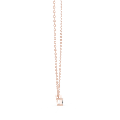 Stunning 10k Solid Rose Gold Round & Emerald Shape Lab Grown Ethically wear Diamond Pendant For Her