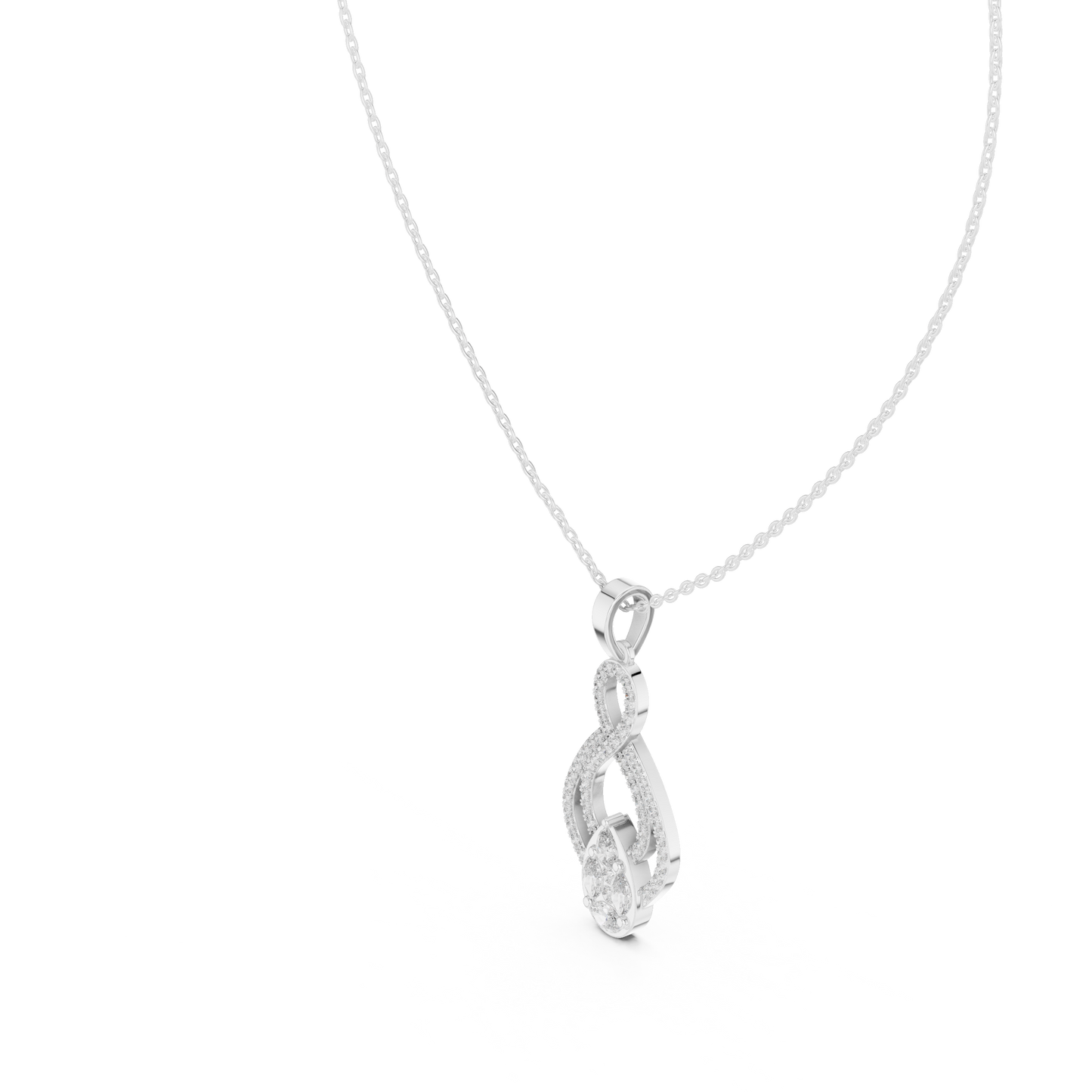 Pear, Round, & Marquise Drop Type Vintage Elegance Diamond Pendant For Women Daily Wear