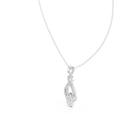 Pear, Round, & Marquise Drop Type Vintage Elegance Diamond Pendant For Women Daily Wear