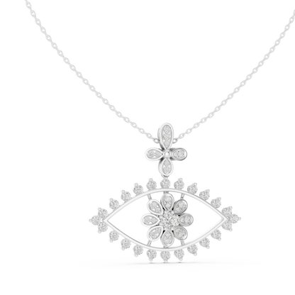 2.82 Ct Round Cut Eyes Shape 18k Solid Gold Every Shiny Wear Occasionally Diamond Pendant For Her