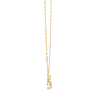 Round Shape 2 Stone Lab grown Classic Vintage 10k Solid White Gold Diamond Pendant For You