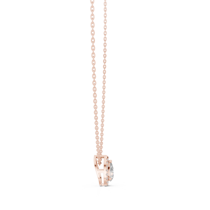 14k Solid Gold Round And Pear Shape lab grown Elegance Diamond Pendant For Wedding Wear