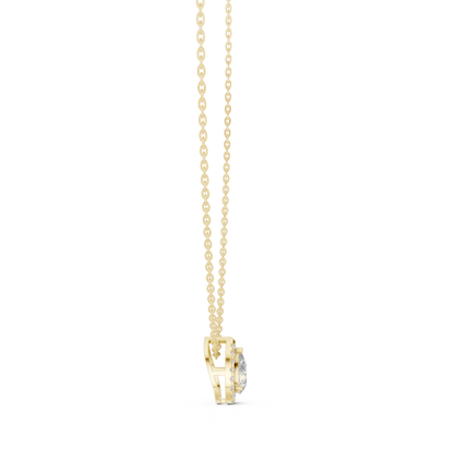 14k Solid Gold Round And Pear Shape lab grown Elegance Diamond Pendant For Wedding Wear