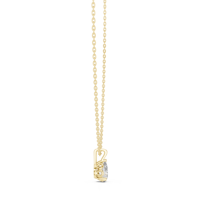 Pear Shape 1.00 Ct New Solitaire Lab Grown Elegance Vintage Style Diamond Pendant For Women
