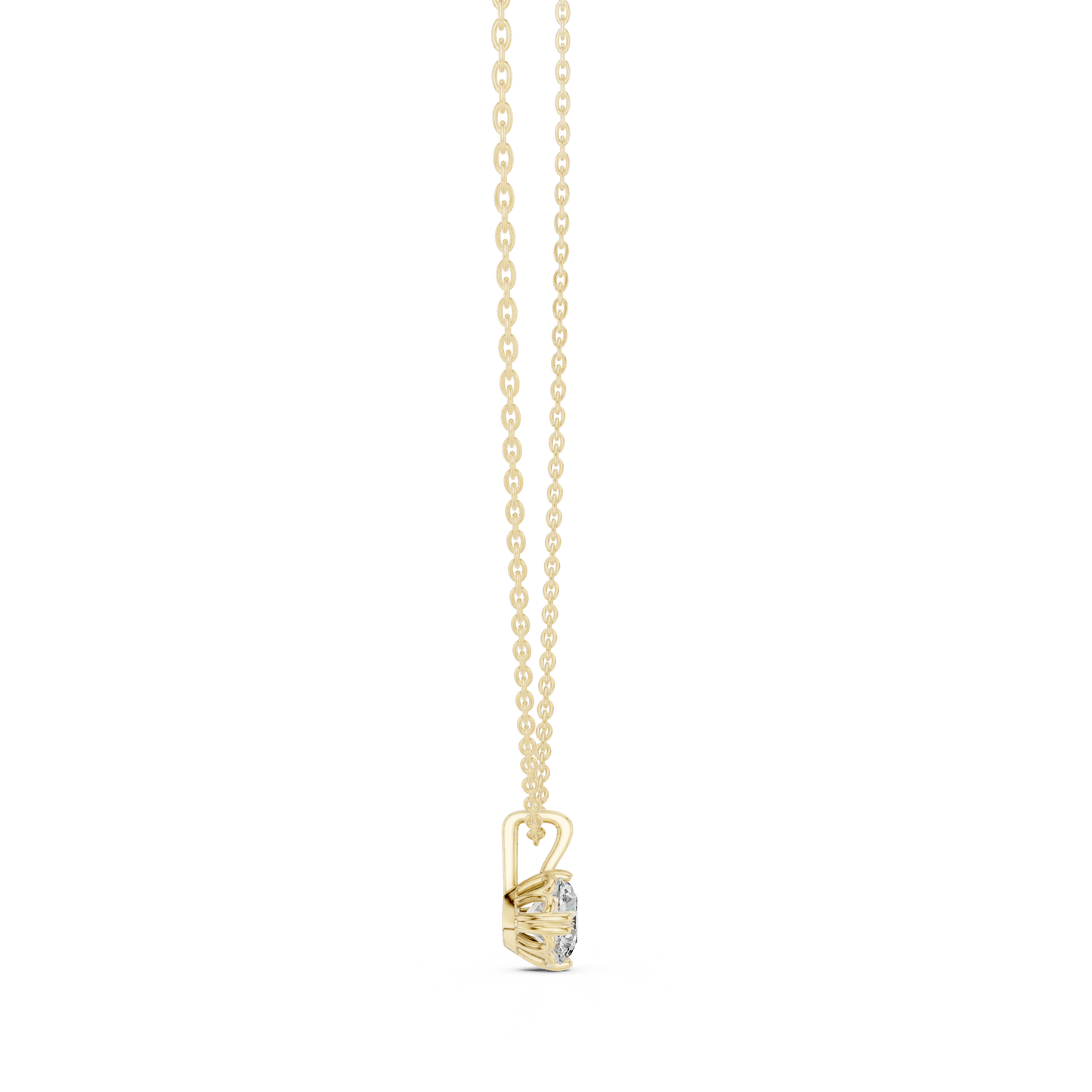 Round Cut 1.00 Ct Labgrown Diamond Pendant Minimalist Solitaire Necklace For Her