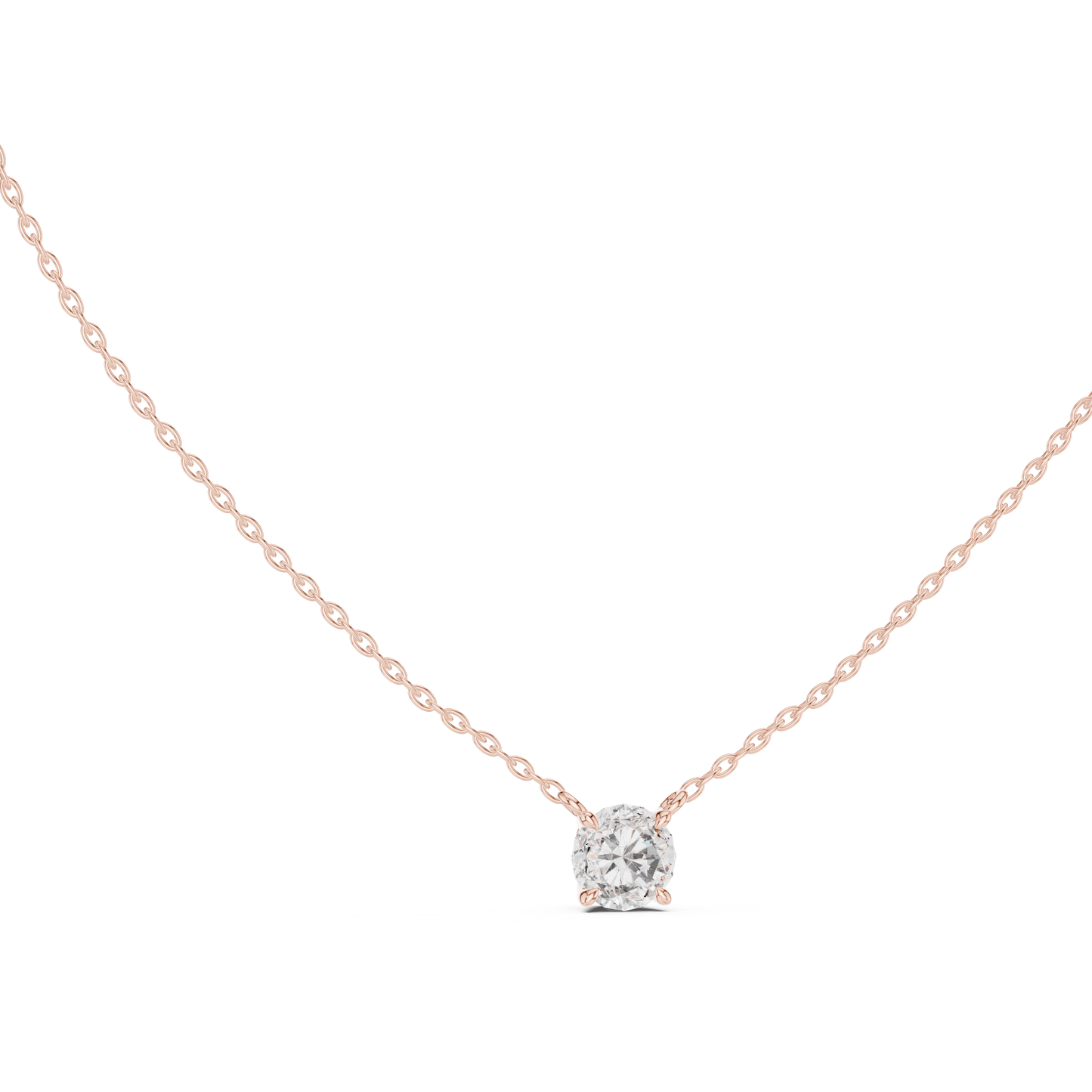 Round Shaped Diamond Pendant Lab Grown Diamond Necklace Elegant Gift For Women