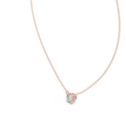 Round Shaped Diamond Pendant Lab Grown Diamond Necklace Elegant Gift For Women