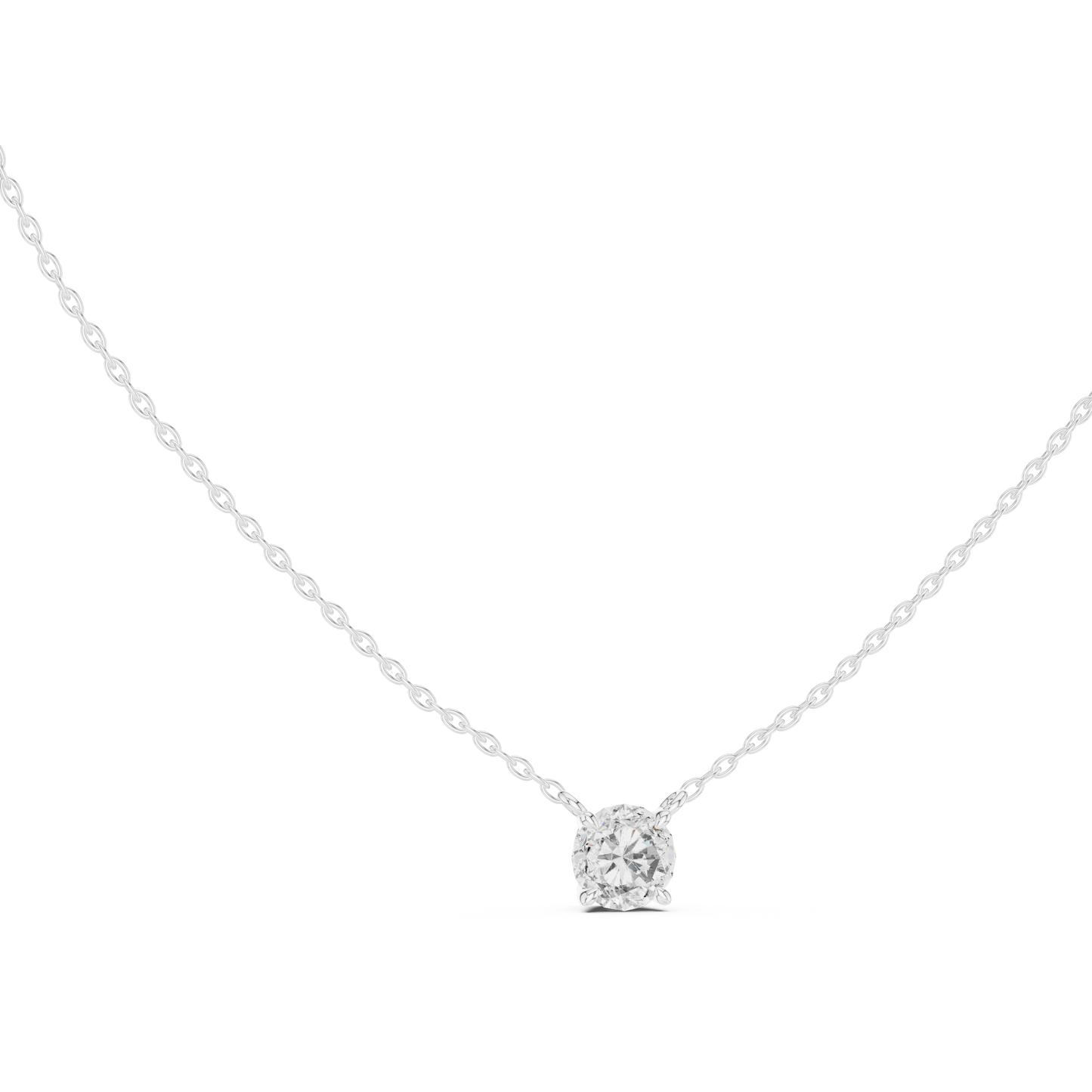 Round Shaped Diamond Pendant Lab Grown Diamond Necklace Elegant Gift For Women