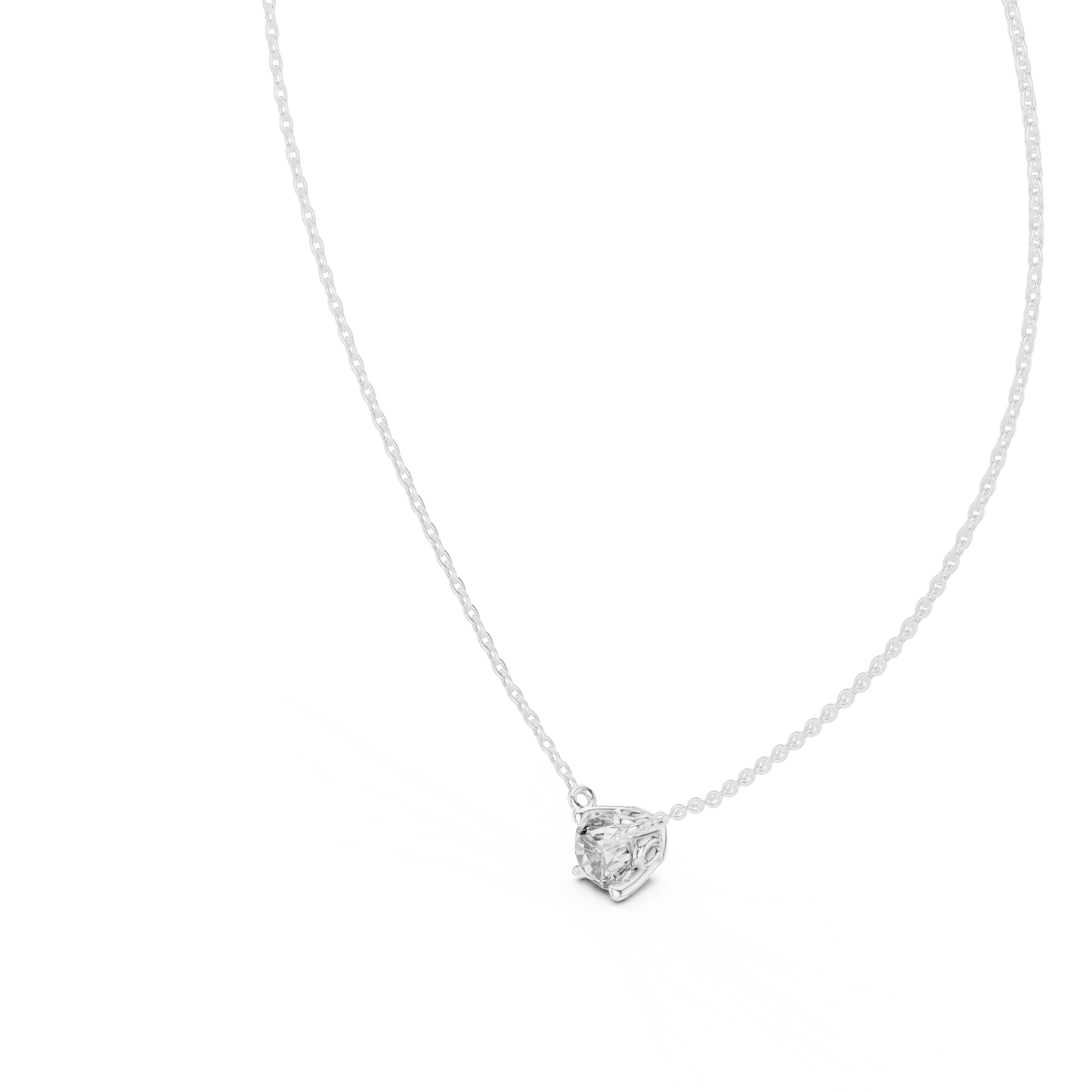 Round Shaped Diamond Pendant Lab Grown Diamond Necklace Elegant Gift For Women