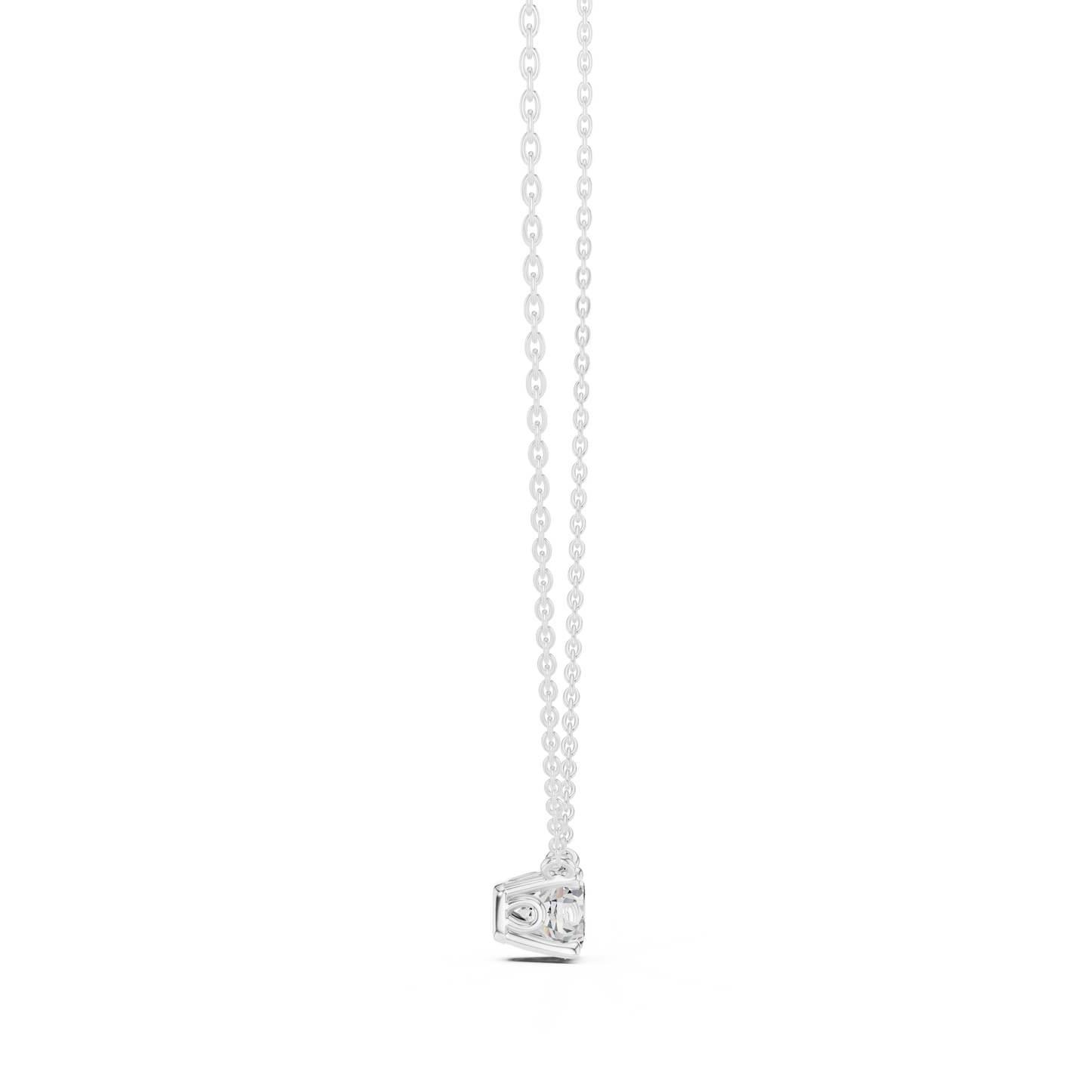 Round Shaped Diamond Pendant Lab Grown Diamond Necklace Elegant Gift For Women