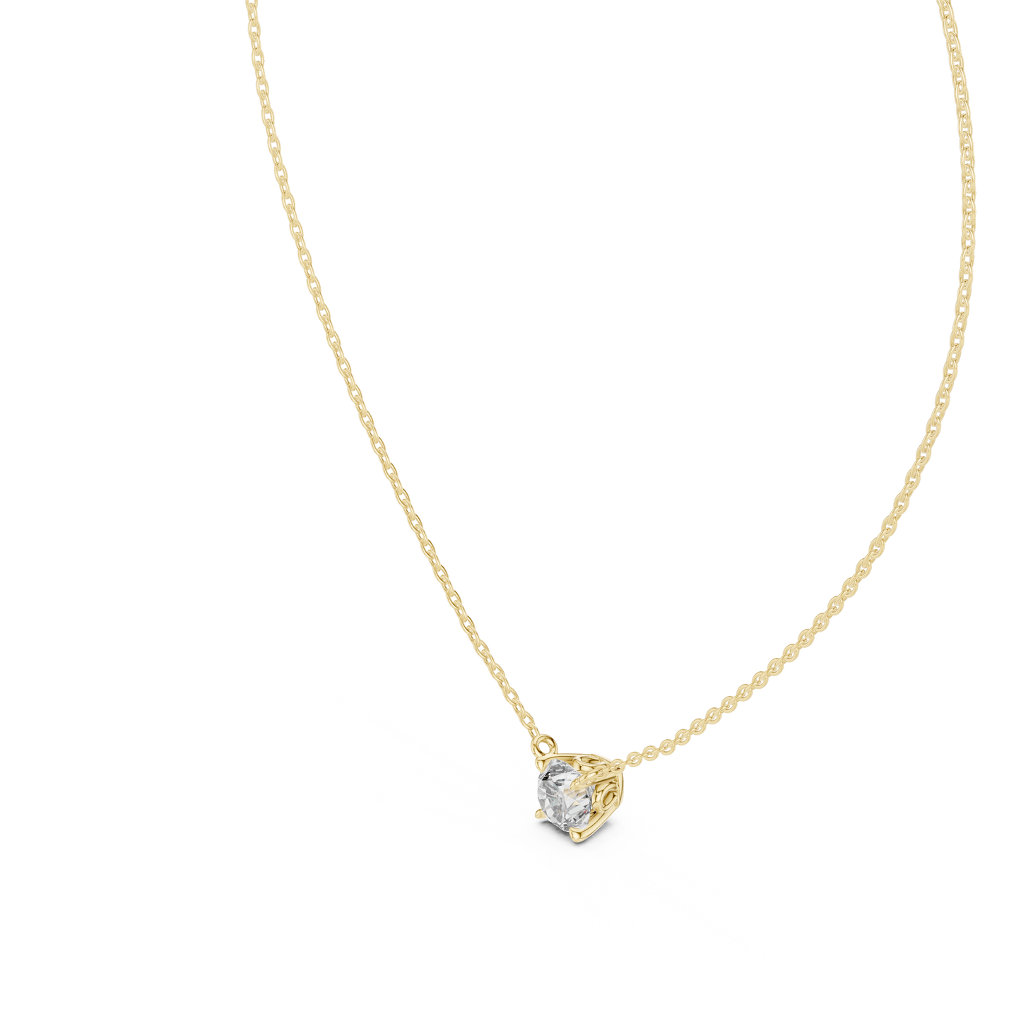 Round Shaped Diamond Pendant Lab Grown Diamond Necklace Elegant Gift For Women