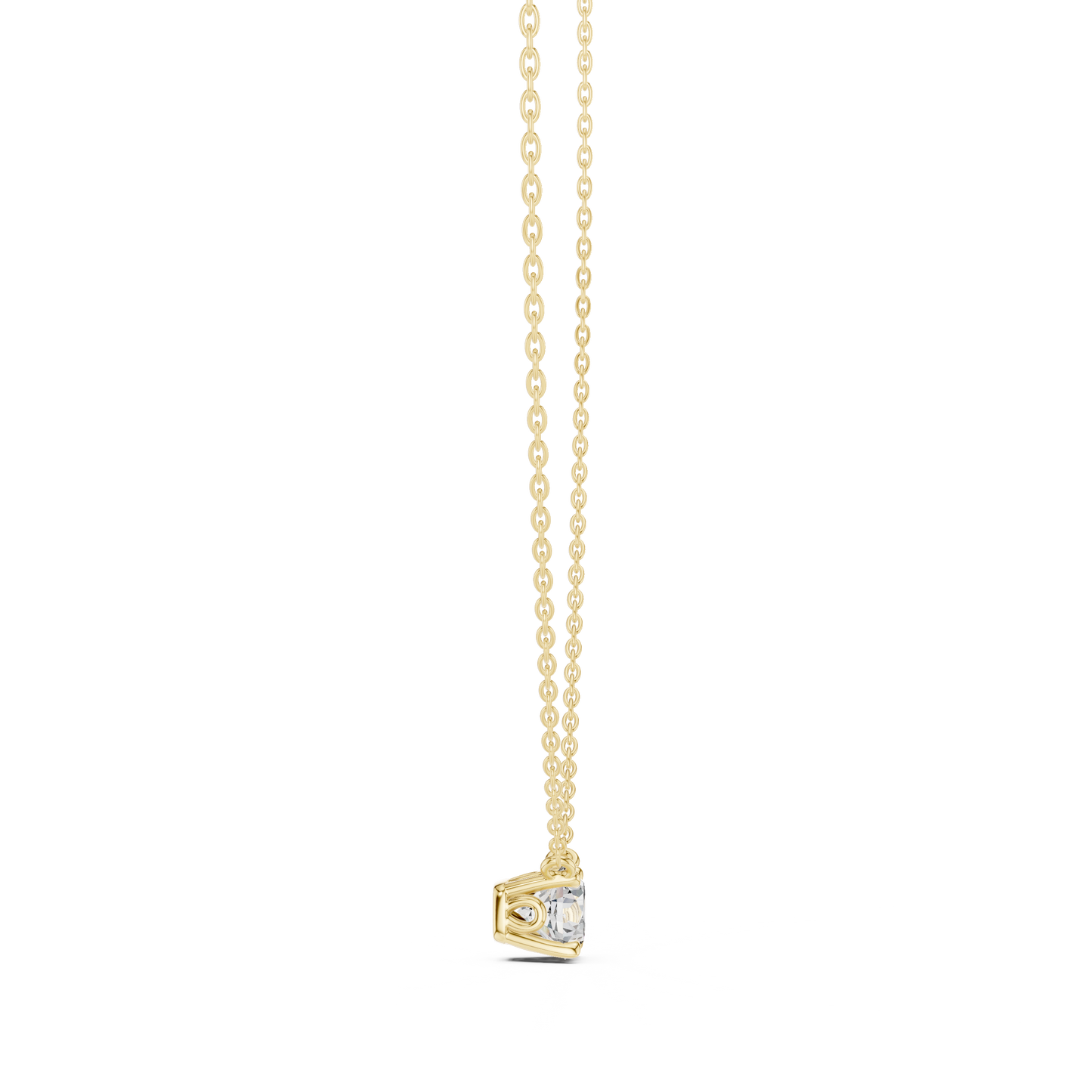 Round Shaped Diamond Pendant Lab Grown Diamond Necklace Elegant Gift For Women