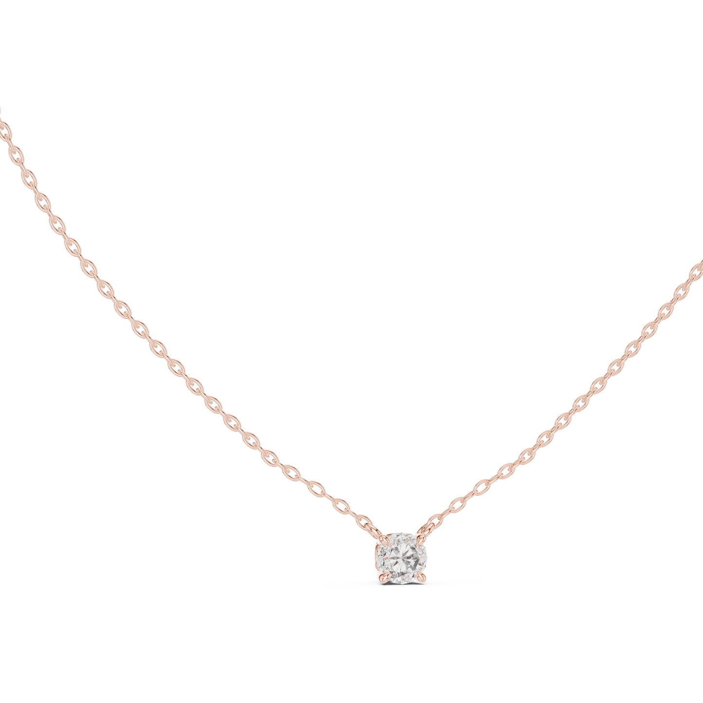 0.50 CT Minimalist Colorless Round Labgrown Diamond pendant For Her In 14k Solid Gold