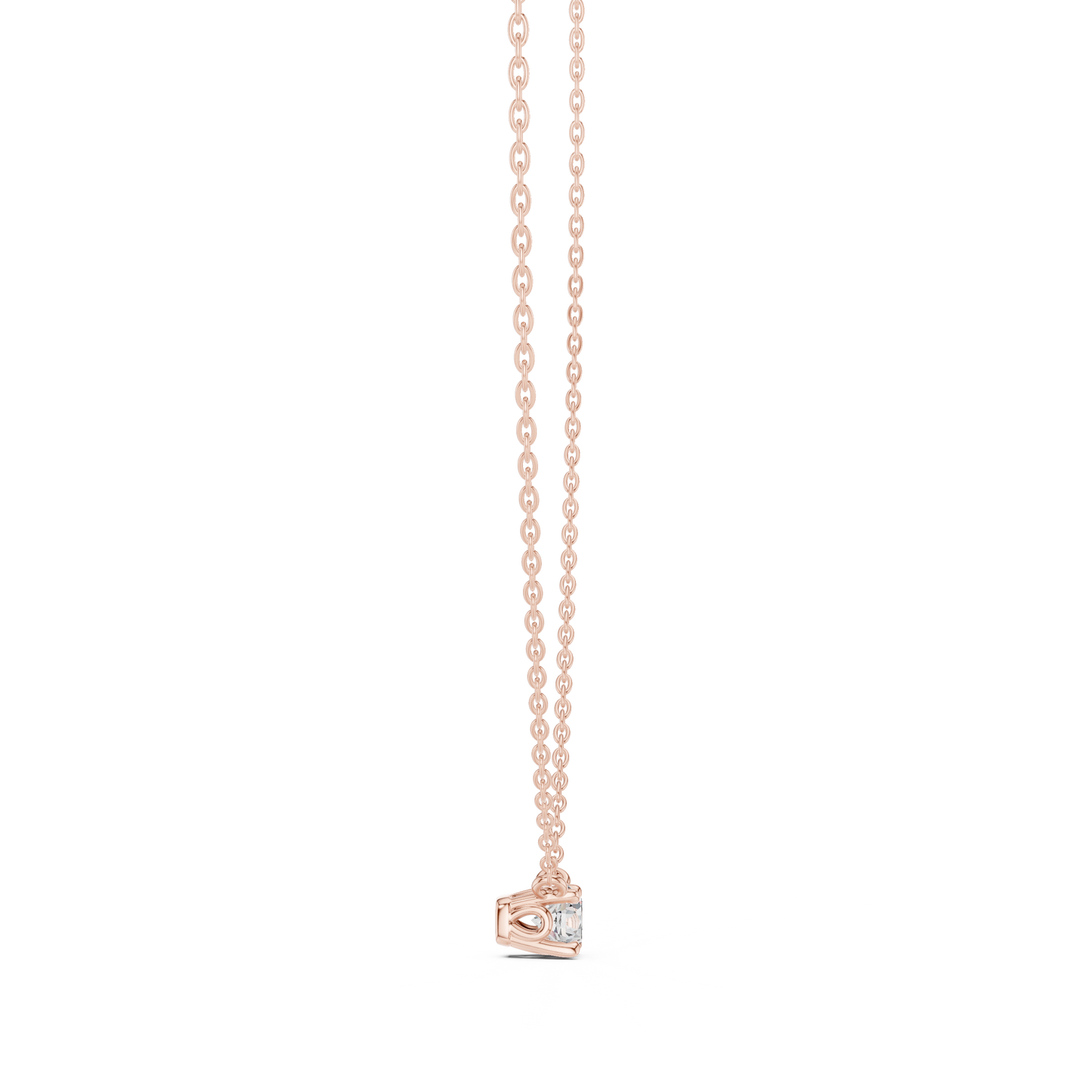 0.50 CT Minimalist Colorless Round Labgrown Diamond pendant For Her In 14k Solid Gold