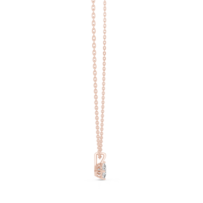 Elegant Princess Cut Labgrown Diamond Solitaire Pendant For Her In 18K Solid rose Gold