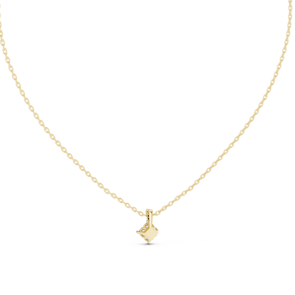 Elegant Princess Cut Labgrown Diamond Solitaire Pendant For Her In 18K Solid rose Gold