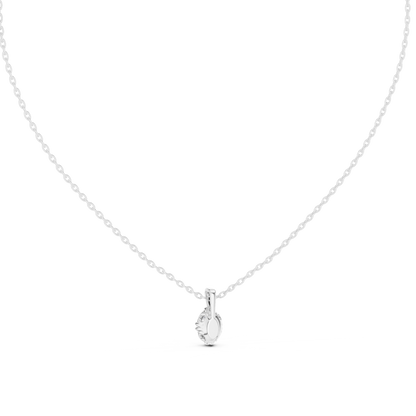 0.75 CT Oval Cut Labgrown Diamond Soliatire Pendant For Her In 14K Solid White Gold