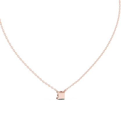 Elegant Princess Cut Solitaire Pendant 14K Gold Timeless Minimalist Jewelry For Women
