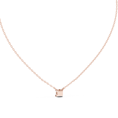 Princess Cut Solitaire Pendant Minimal Elegant Design In Gold Dainty Jewelry For Her
