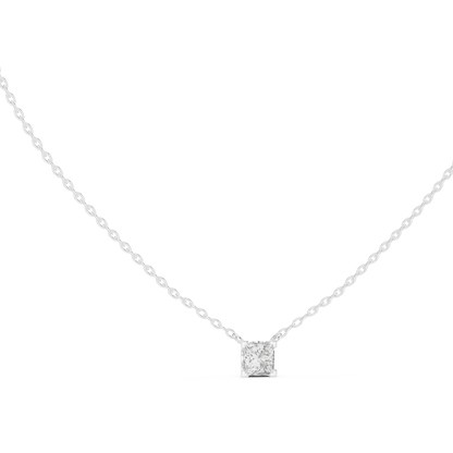 Princess Cut Solitaire Pendant Minimal Elegant Design In Gold Dainty Jewelry For Her