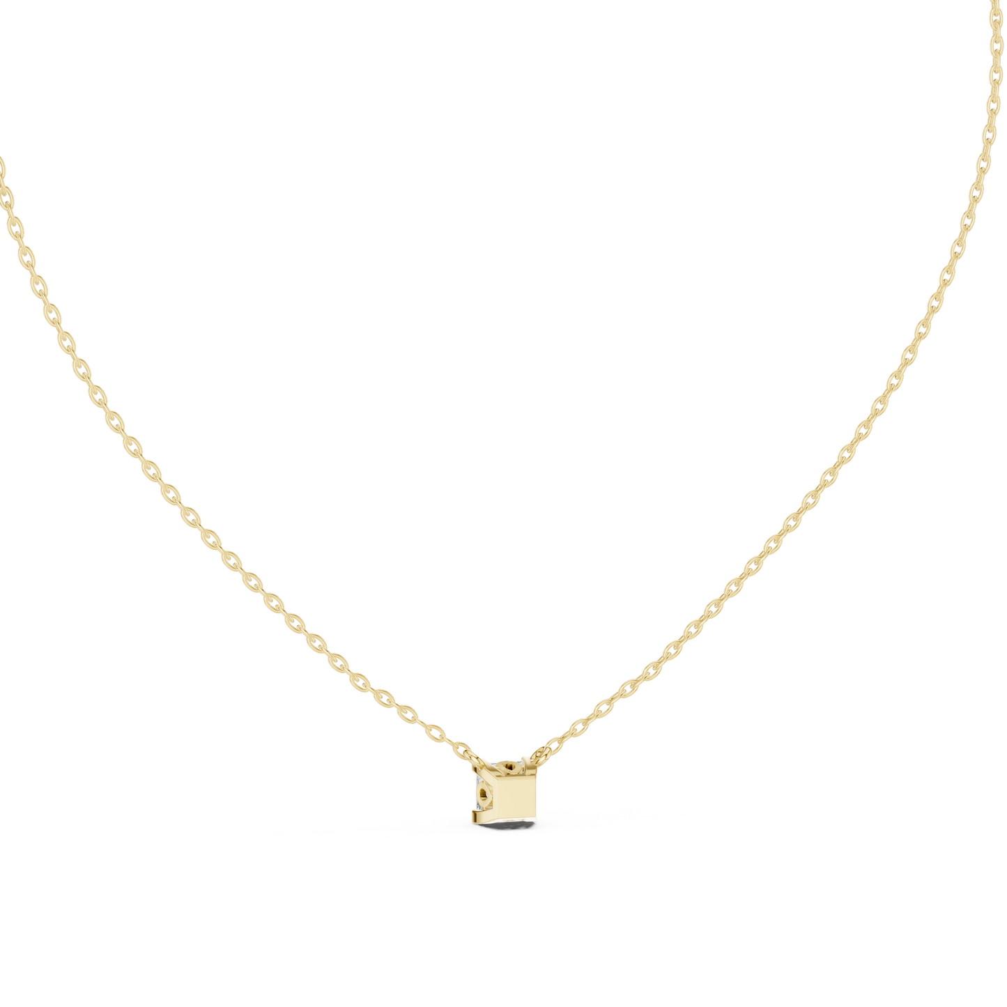 Princess Cut Solitaire Pendant Minimal Elegant Design In Gold Dainty Jewelry For Her