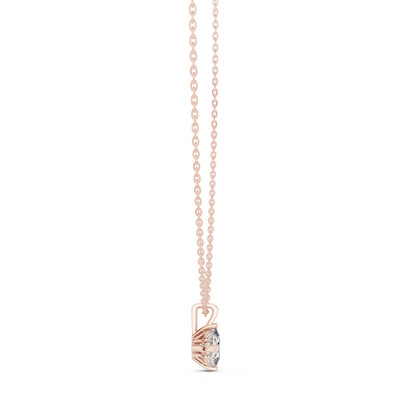 Solitaire Cushion Cut Langrown Sparkling Diamond Pendant For Her In 18K Solid Yellow Gold