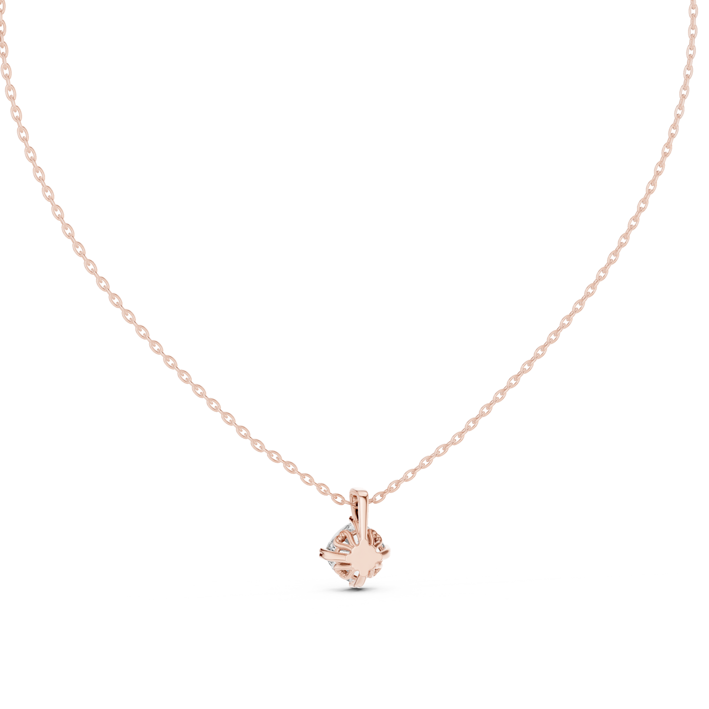 Solitaire Cushion Cut Langrown Sparkling Diamond Pendant For Her In 18K Solid Yellow Gold